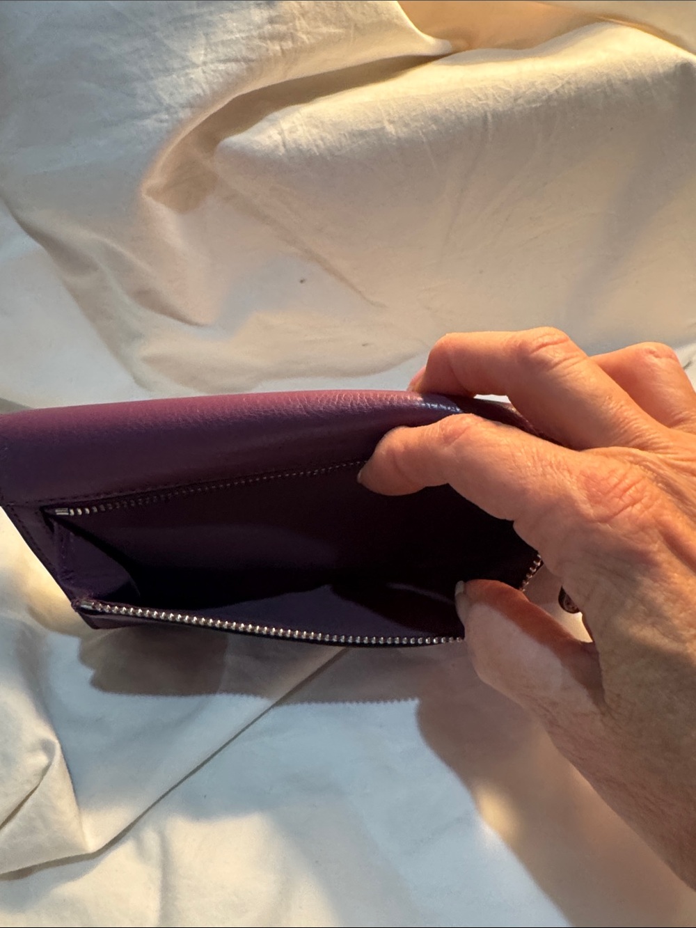 Coach Purple Leather Envelope Wallet Clutch - Picture 6 of 8